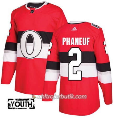 Barn Ishockey Ottawa Senators Tröja Dion Phaneuf 2 Adidas 2017-2018 Röd Classic Authentic